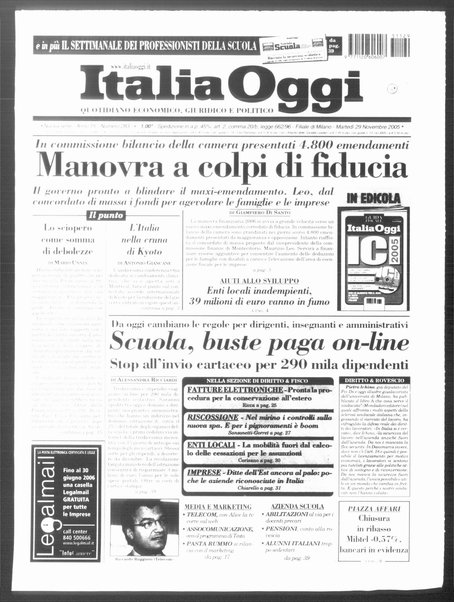 Italia oggi : quotidiano di economia finanza e politica